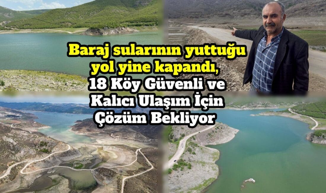 Baraj sularının yuttuğu yol yine kapandı, 18 Köy Güvenli ve Kalıcı Ulaşım İçin Çözüm Bekliyor Tokat’ın Almus ilçesinde, 18 köye ulaşımı sağlayan Sol Sahil Grup